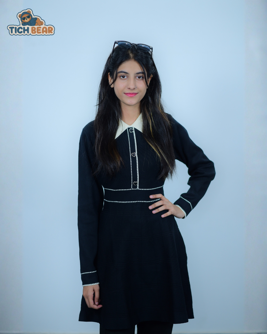 Wednesday Adam Inspired  Slim-Fit Wool Winter Suit – One-Piece Ladies Top