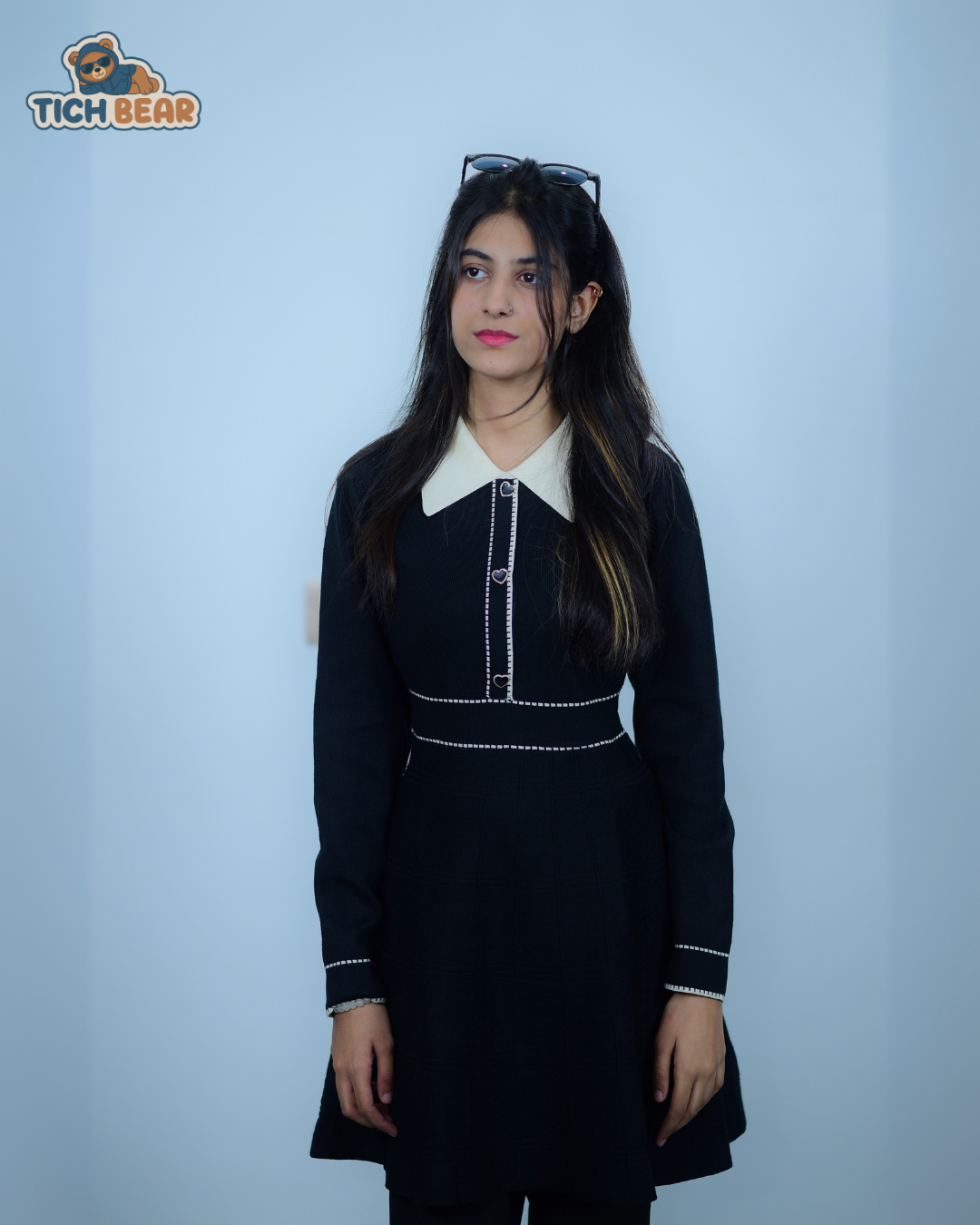 Wednesday Adam Inspired  Slim-Fit Wool Winter Suit – One-Piece Ladies Top