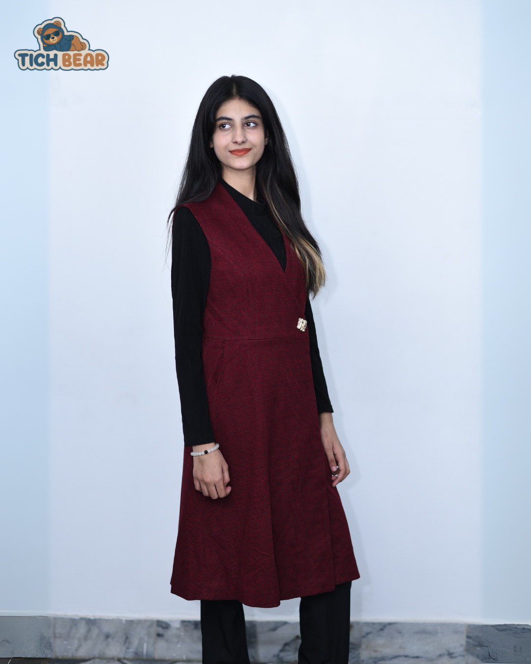 Velora Set – Elegant 2-Piece Winter Frock & Inner Top