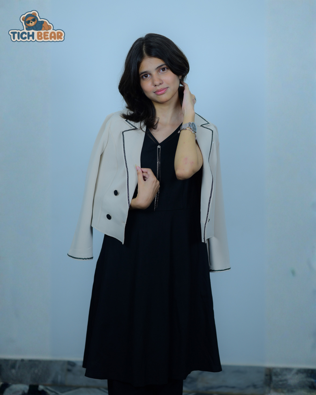 Lunara Set – Short Body Coat with Sleeveless Inner (Korean Winter Style)