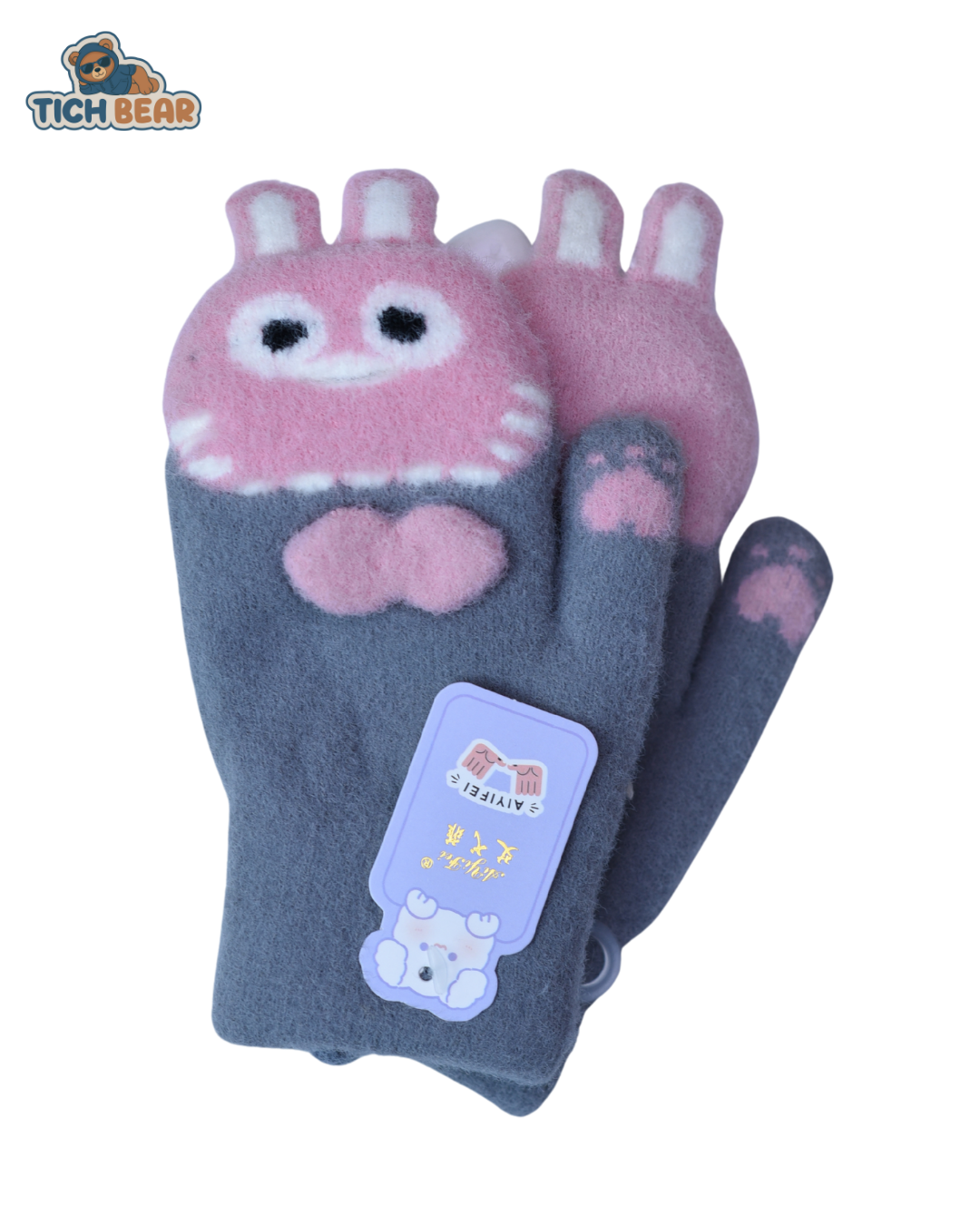 BunnyMitts Gloves – Rabbit Face Woolen Winter Gloves
