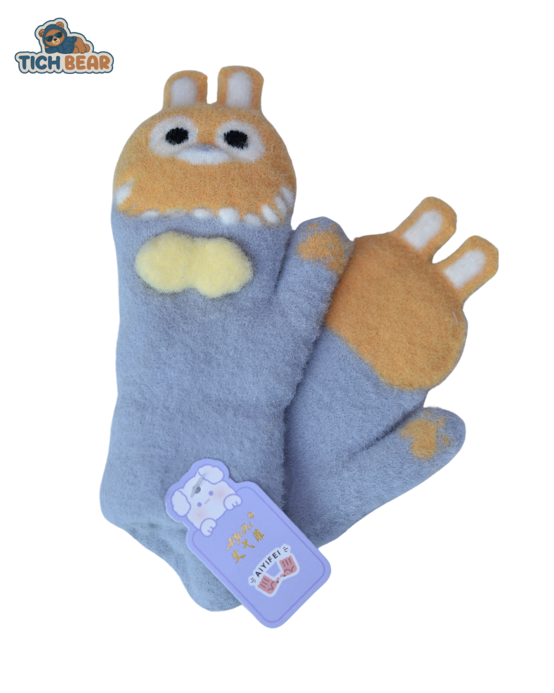 BunnyMitts Gloves – Rabbit Face Woolen Winter Gloves